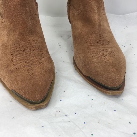 Dingo suede leather brown cow print calf hair boots 8.5 - Picture 5 of 8